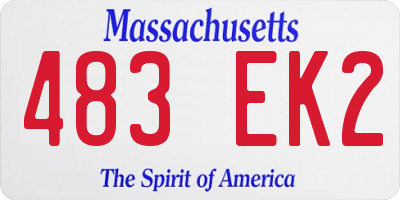 MA license plate 483EK2