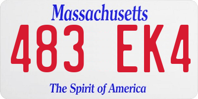 MA license plate 483EK4