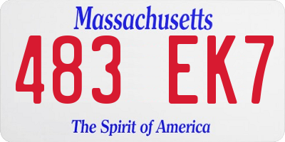 MA license plate 483EK7