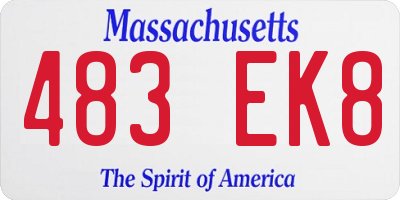 MA license plate 483EK8