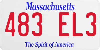 MA license plate 483EL3
