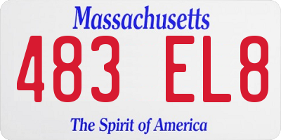 MA license plate 483EL8