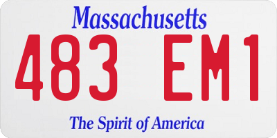 MA license plate 483EM1