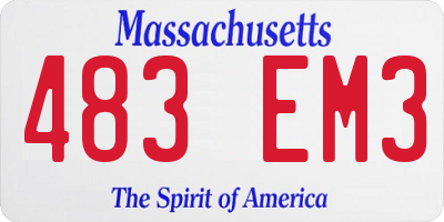 MA license plate 483EM3