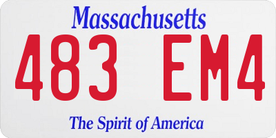 MA license plate 483EM4