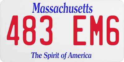 MA license plate 483EM6