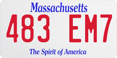 MA license plate 483EM7