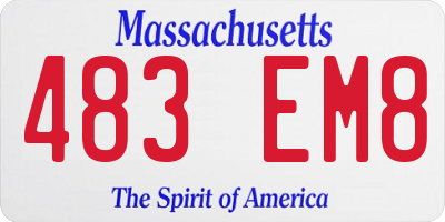 MA license plate 483EM8
