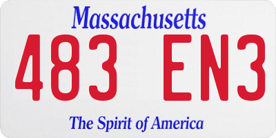 MA license plate 483EN3