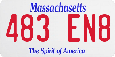 MA license plate 483EN8