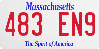 MA license plate 483EN9