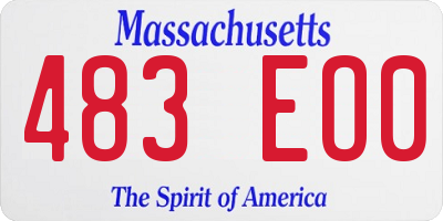 MA license plate 483EO0