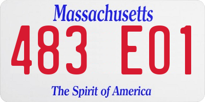 MA license plate 483EO1
