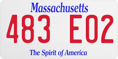 MA license plate 483EO2