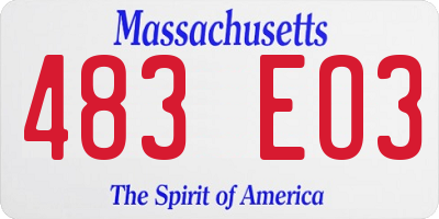 MA license plate 483EO3