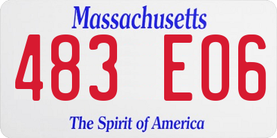 MA license plate 483EO6
