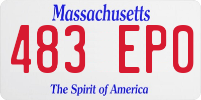 MA license plate 483EP0