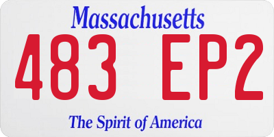 MA license plate 483EP2