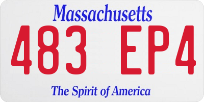 MA license plate 483EP4