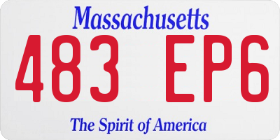 MA license plate 483EP6