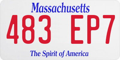 MA license plate 483EP7