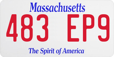 MA license plate 483EP9