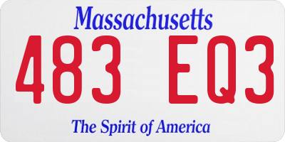MA license plate 483EQ3