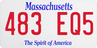 MA license plate 483EQ5