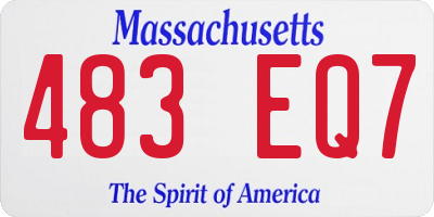 MA license plate 483EQ7