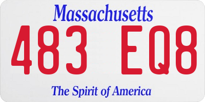 MA license plate 483EQ8