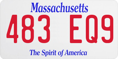 MA license plate 483EQ9