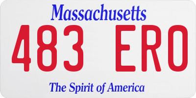 MA license plate 483ER0