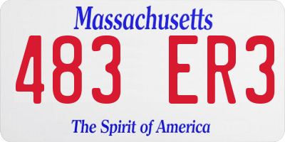 MA license plate 483ER3