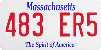 MA license plate 483ER5