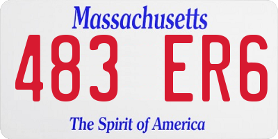 MA license plate 483ER6