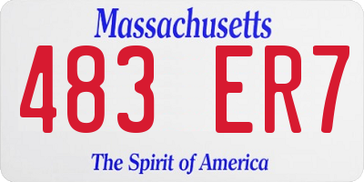 MA license plate 483ER7