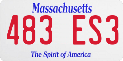 MA license plate 483ES3