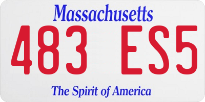 MA license plate 483ES5