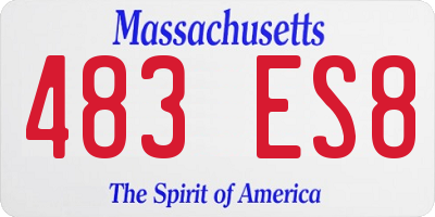 MA license plate 483ES8