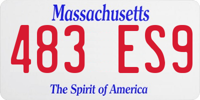 MA license plate 483ES9