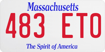 MA license plate 483ET0
