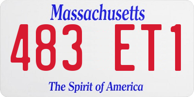 MA license plate 483ET1