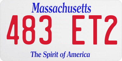 MA license plate 483ET2