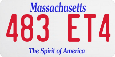 MA license plate 483ET4