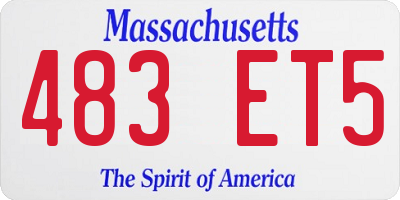 MA license plate 483ET5