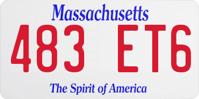 MA license plate 483ET6
