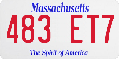 MA license plate 483ET7