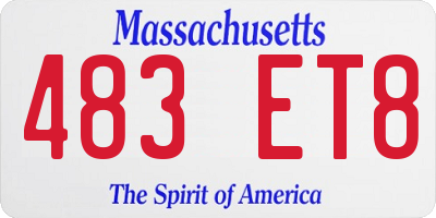 MA license plate 483ET8