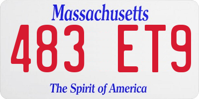 MA license plate 483ET9