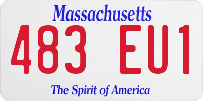 MA license plate 483EU1